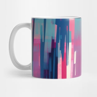 Cubist Harmony: Modern Geometric Dance in Pink, Blue, and Violet Mug